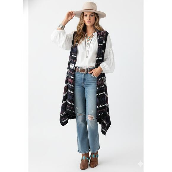 Ann Taylor LOFT Sweaters - LOFT Fair Isle Alpaca Wool Blend Longline Vest XS/S